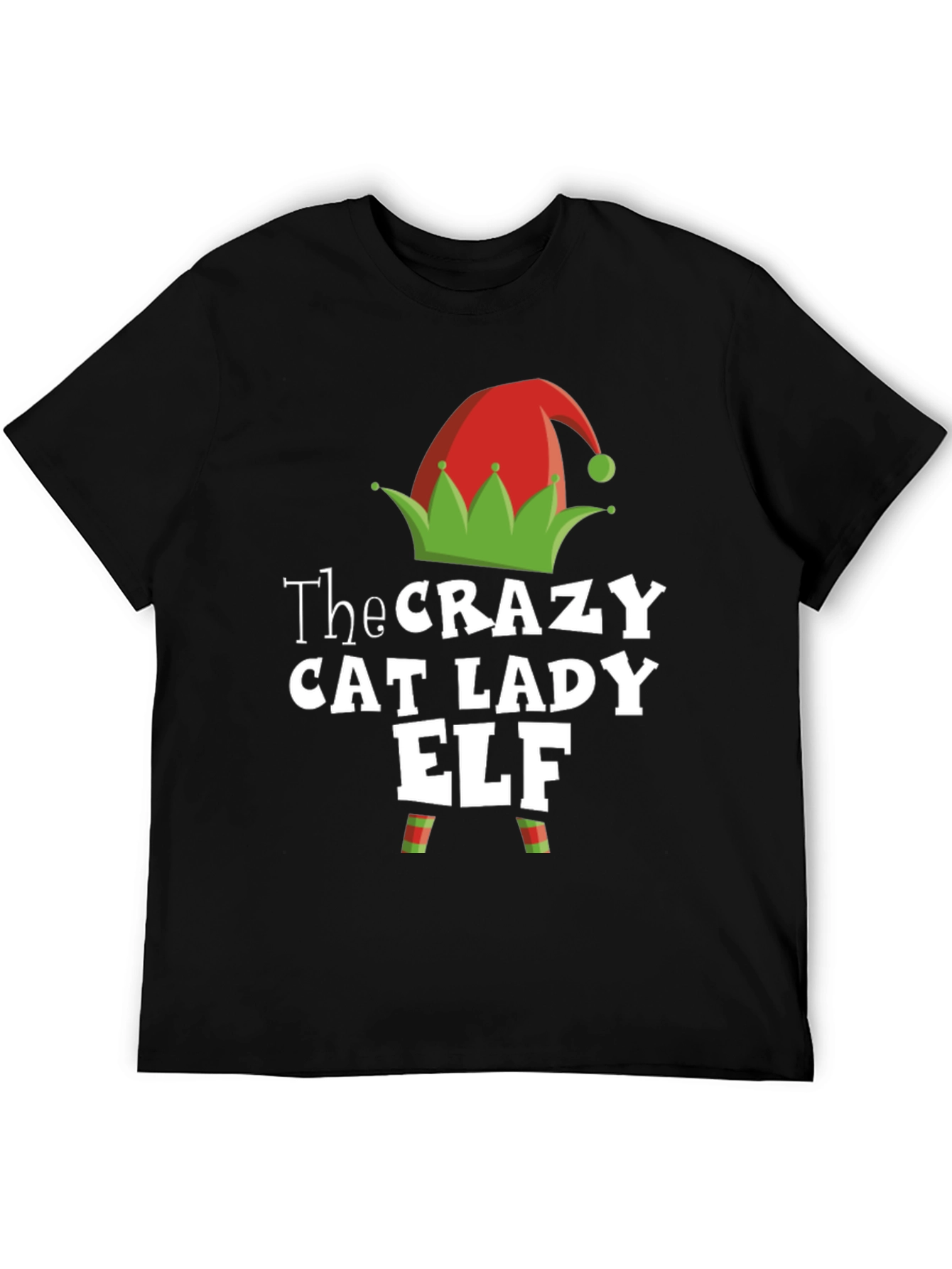 Camiseta Hombre Crazy Cat Lady Elf Navidad