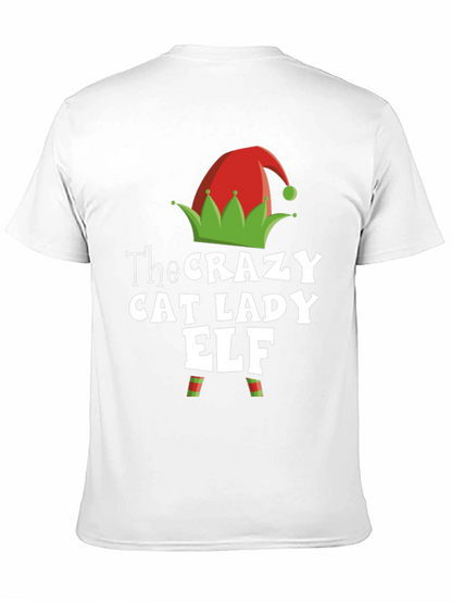 Camiseta Hombre Crazy Cat Lady Elf Navidad