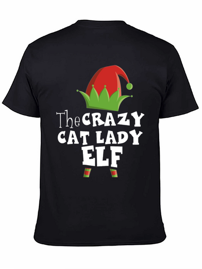 Camiseta Hombre Crazy Cat Lady Elf Navidad