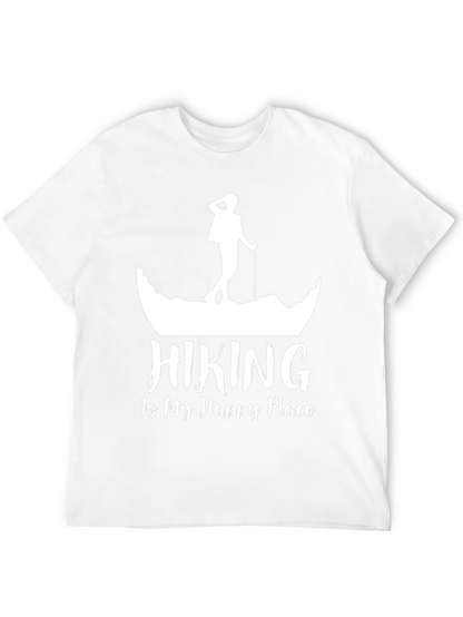 Camiseta Negra con Diseño de Senderismo para Hombre