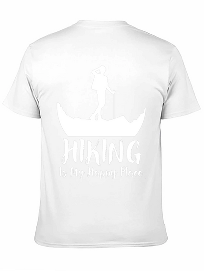 Camiseta Negra con Diseño de Senderismo para Hombre