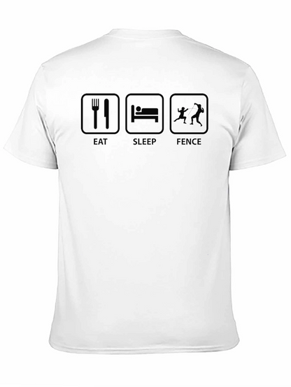 Camiseta Negra Eat Sleep Fence para Esgrima