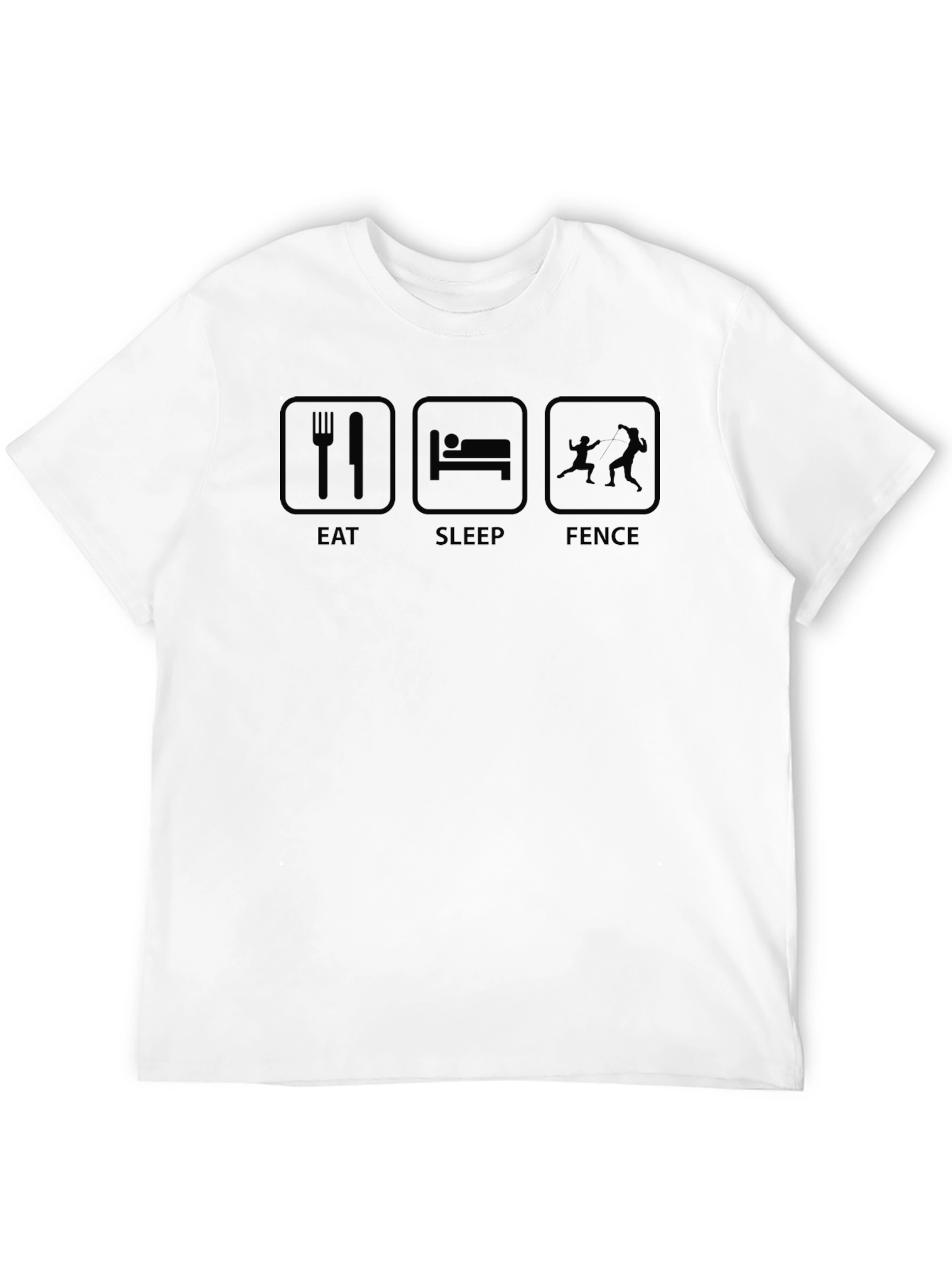 Camiseta Negra Eat Sleep Fence para Esgrima