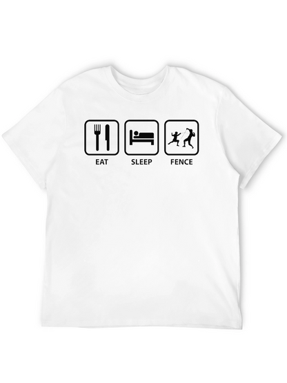 Camiseta Negra Eat Sleep Fence para Esgrima
