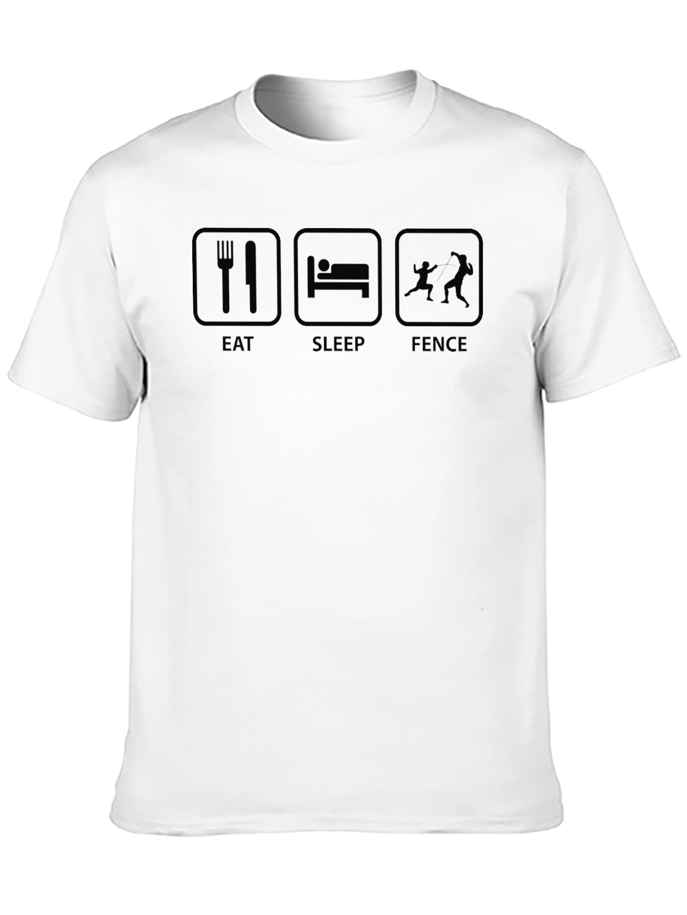 Camiseta Negra Eat Sleep Fence para Esgrima