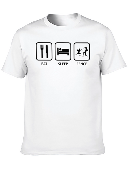 Camiseta Negra Eat Sleep Fence para Esgrima