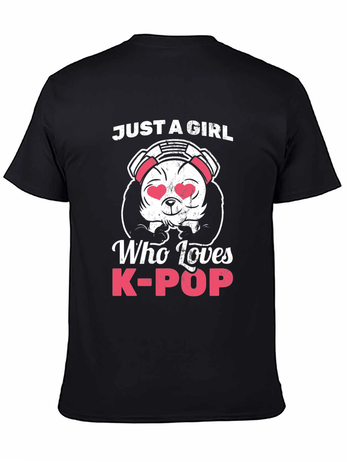 Camiseta Negra Panda K-Pop para Mujer
