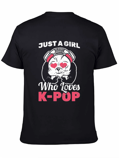 Camiseta Negra Panda K-Pop para Mujer