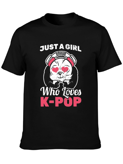 Camiseta Negra Panda K-Pop para Mujer