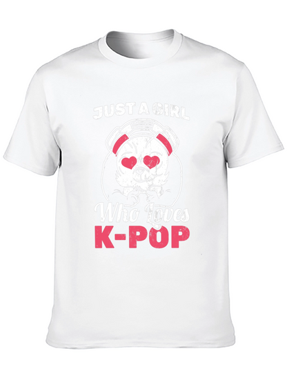 Camiseta Negra Panda K-Pop para Mujer