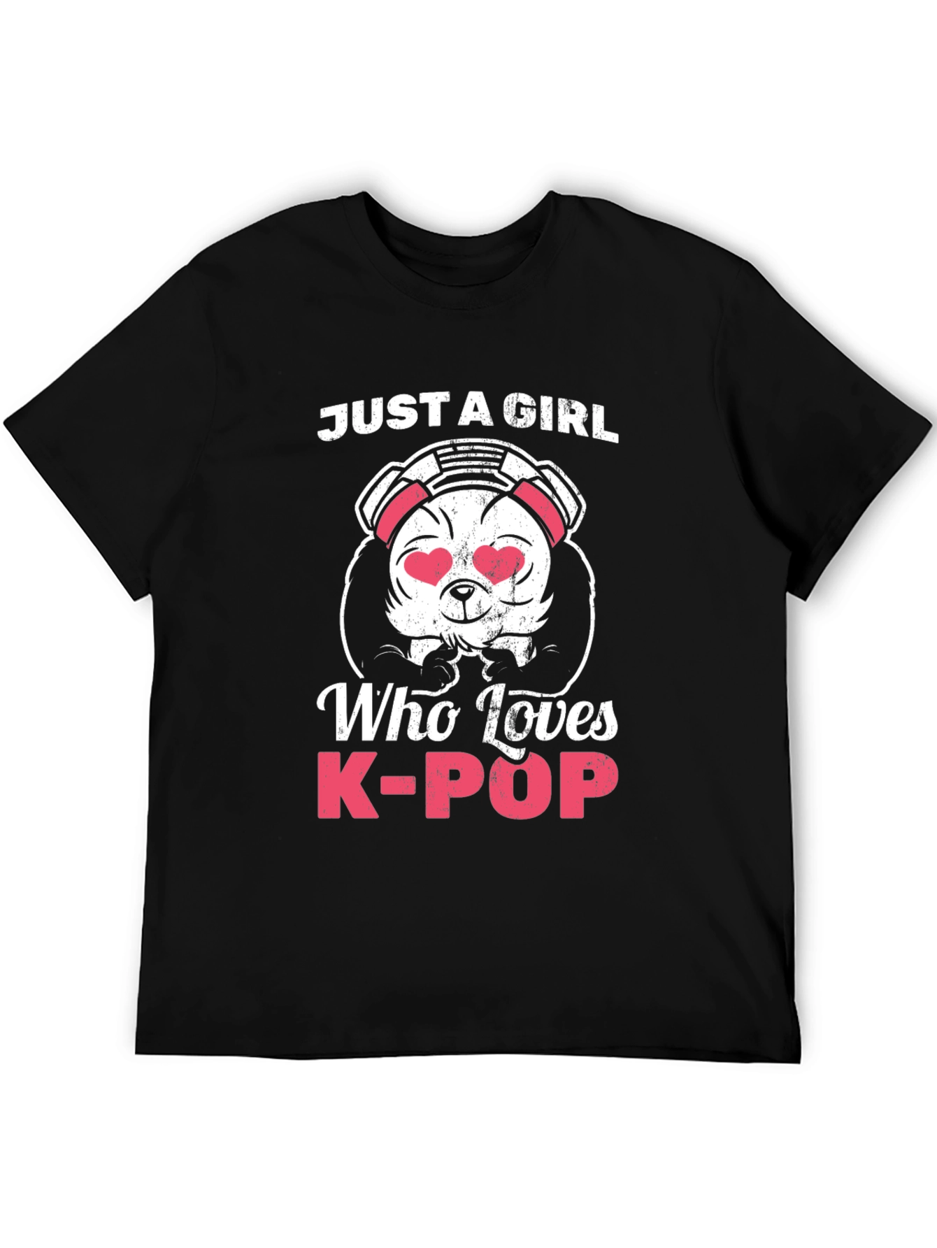 Camiseta Negra Panda K-Pop para Mujer