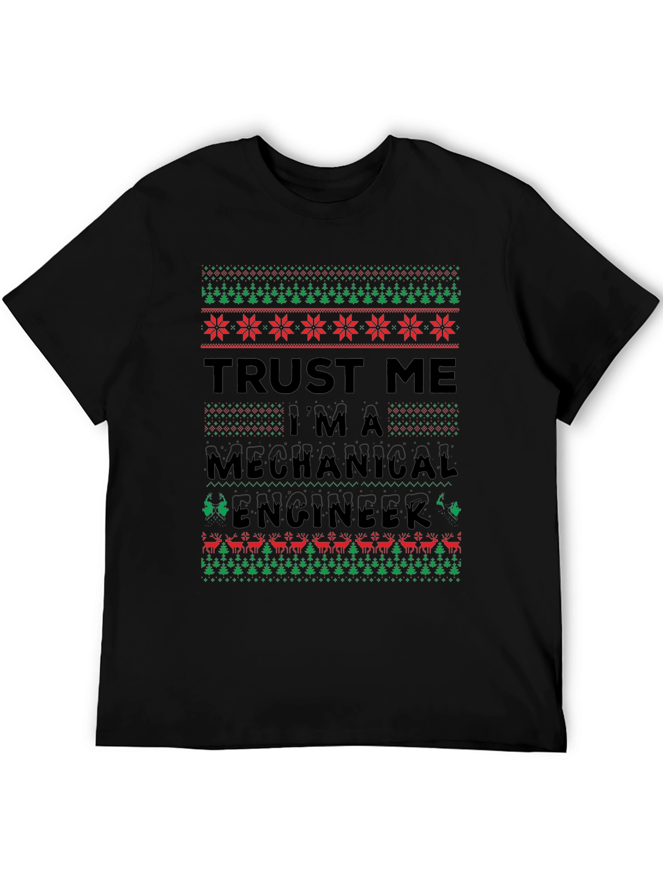 Camiseta Divertida de Ingeniero Mecánico Navideño