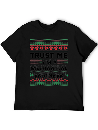 Camiseta Divertida de Ingeniero Mecánico Navideño