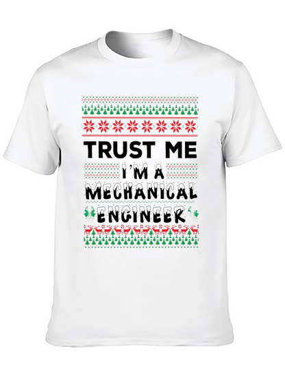 Camiseta Divertida de Ingeniero Mecánico Navideño