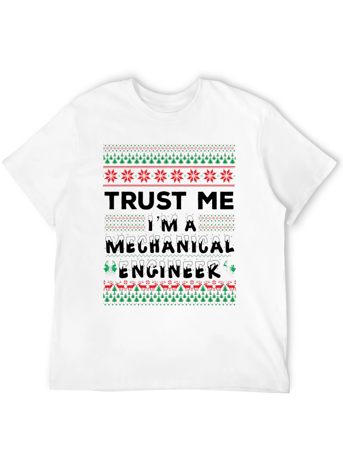 Camiseta Divertida de Ingeniero Mecánico Navideño