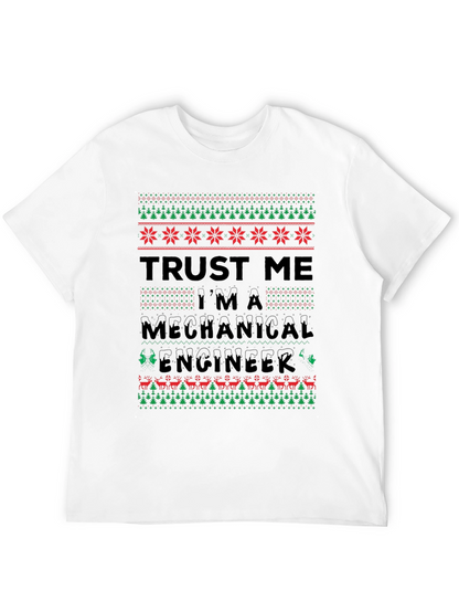 Camiseta Divertida de Ingeniero Mecánico Navideño