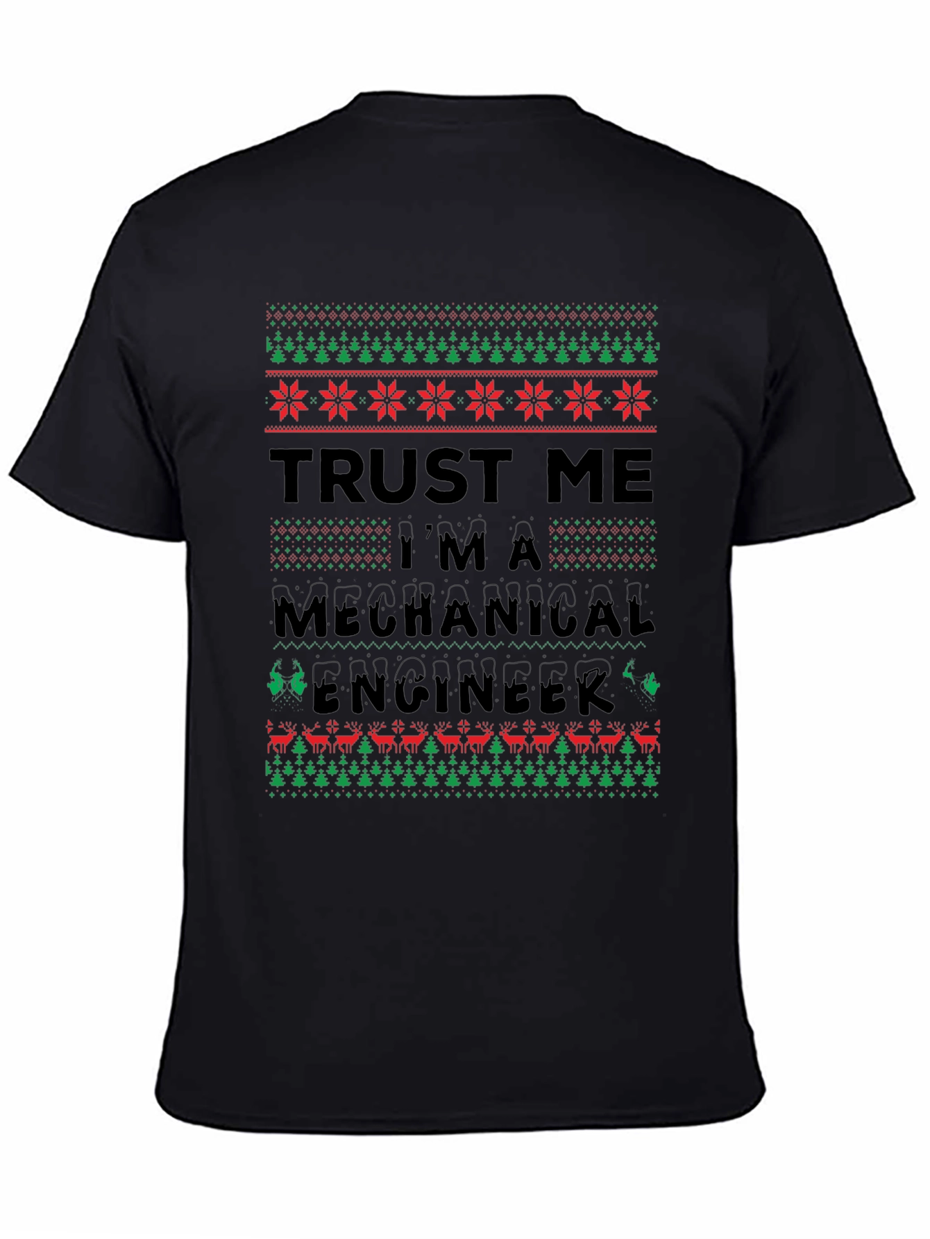 Camiseta Divertida de Ingeniero Mecánico Navideño