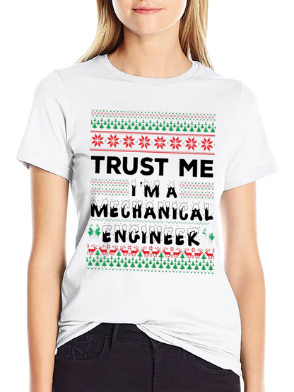 Camiseta Divertida de Ingeniero Mecánico Navideño