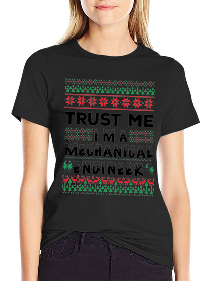 Camiseta Divertida de Ingeniero Mecánico Navideño