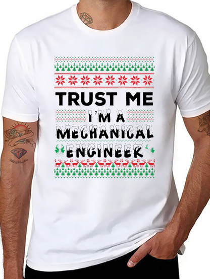 Camiseta Divertida de Ingeniero Mecánico Navideño