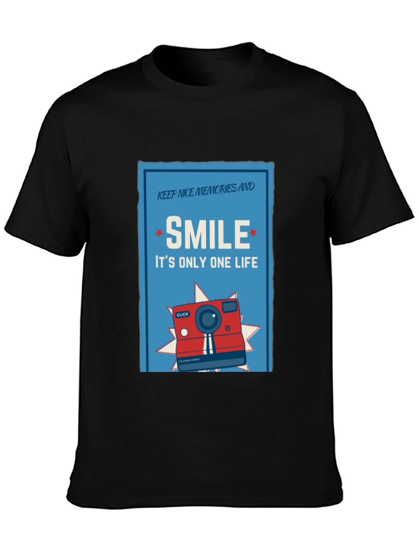 Camiseta Negra Sonríe: Es Solo Una Vida