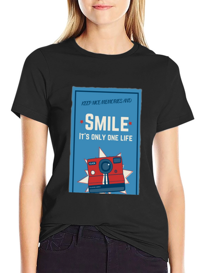 Camiseta Negra Sonríe: Es Solo Una Vida