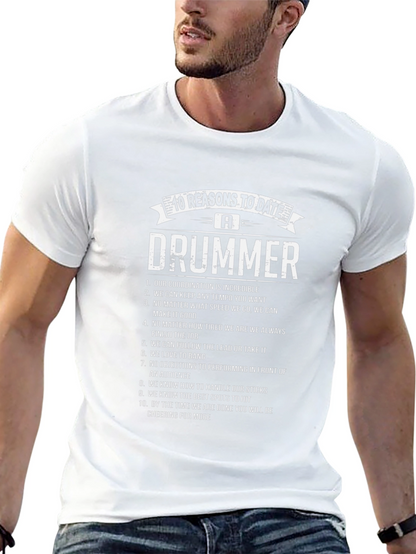 Camiseta Negra 10 Razones para Salir con un Baterista