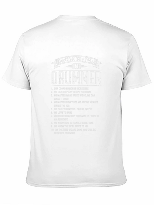 Camiseta Negra 10 Razones para Salir con un Baterista