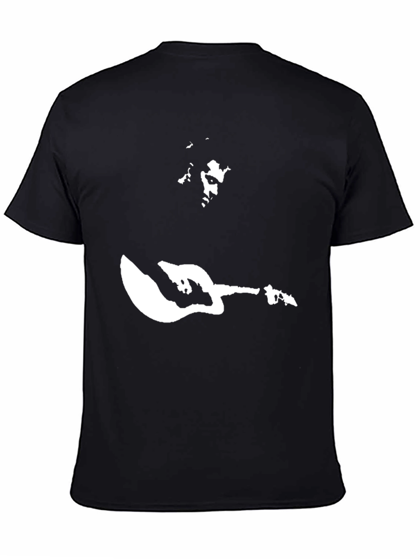Camiseta Negra Estampado Guitarrista Rock