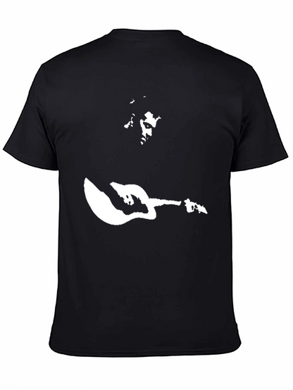 Camiseta Negra Estampado Guitarrista Rock