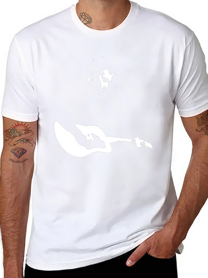 Camiseta Negra Estampado Guitarrista Rock