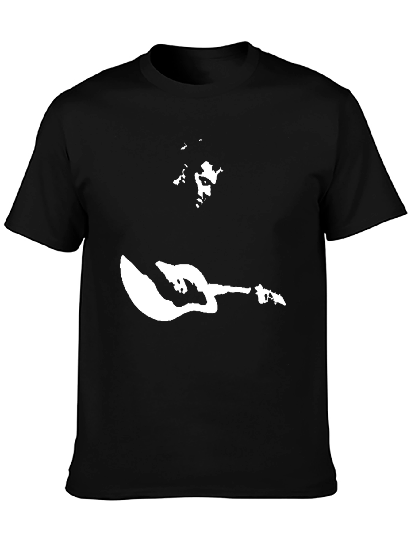 Camiseta Negra Estampado Guitarrista Rock