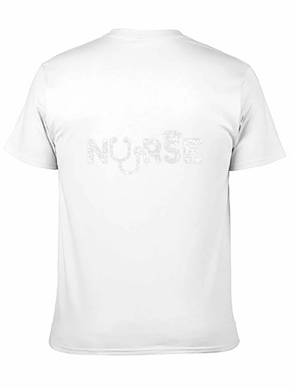 Camiseta Negra Nurse con Estetoscopio Blanco