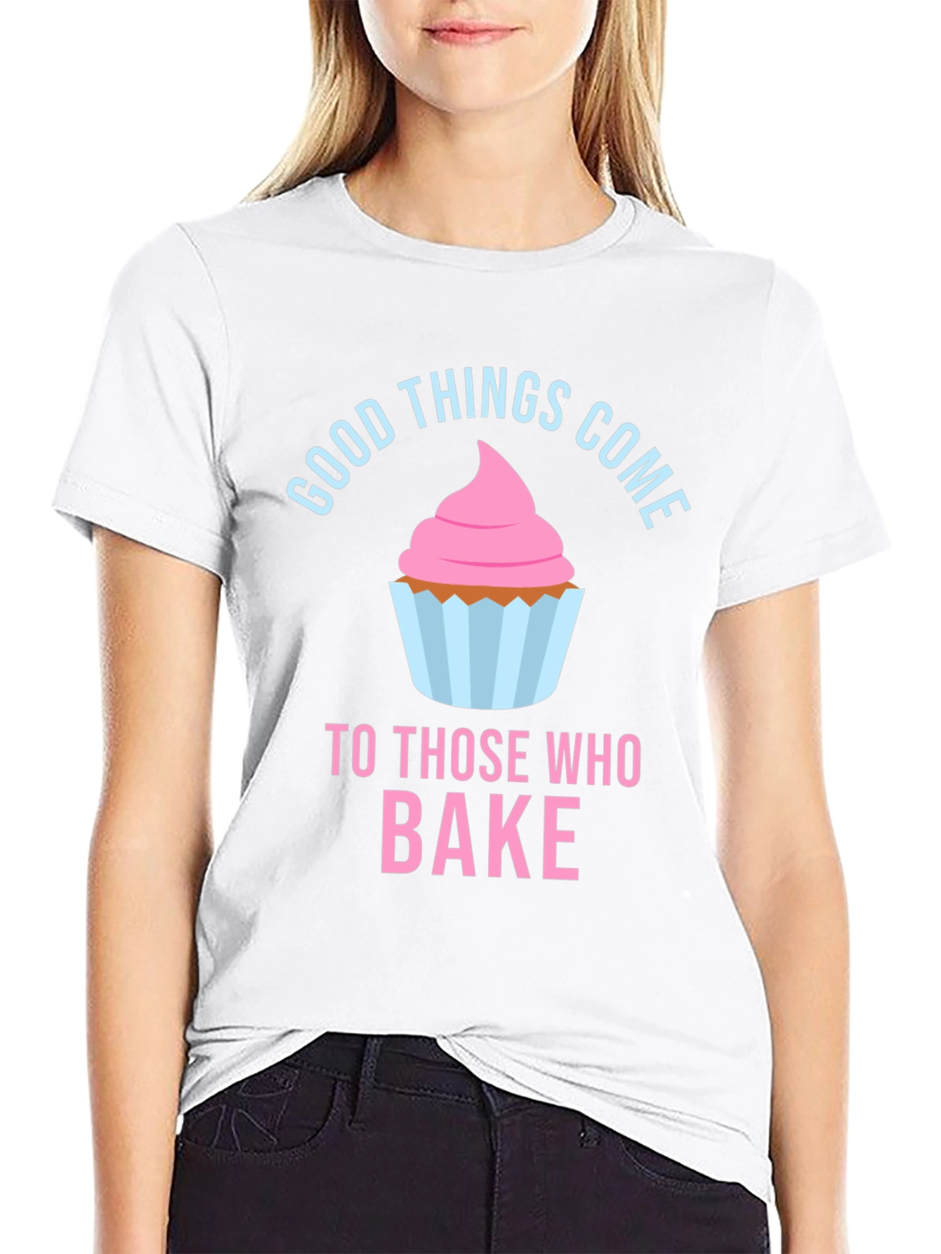 Camiseta Negra Good Things Come To Those Who Bake