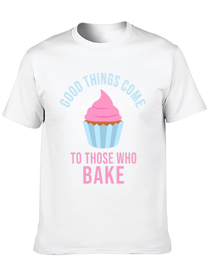 Camiseta Negra Good Things Come To Those Who Bake