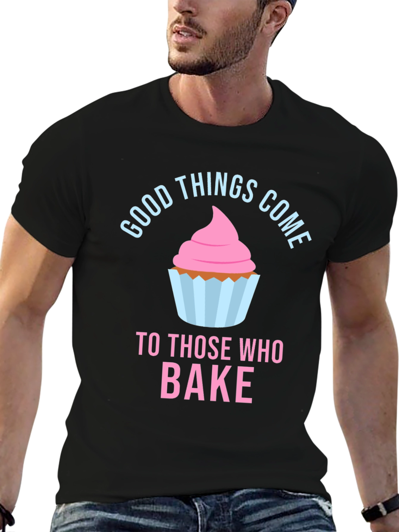 Camiseta Negra Good Things Come To Those Who Bake