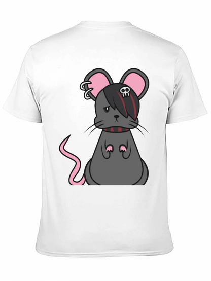 Camiseta Negra con Diseño de Ratón Emo