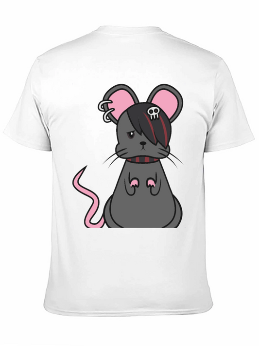 Camiseta Negra con Diseño de Ratón Emo