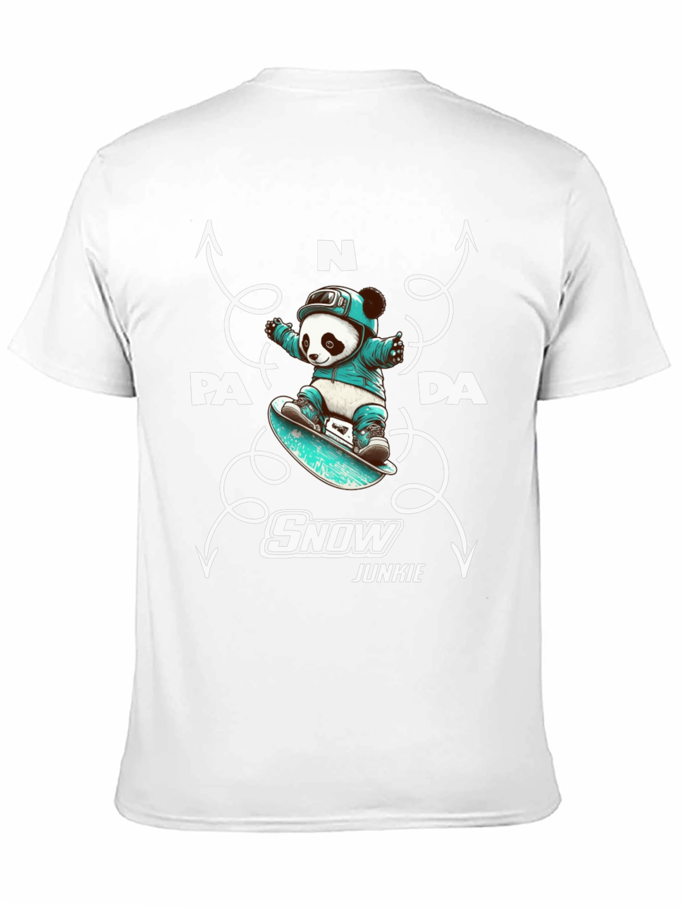 Camiseta Negra Panda Snowboard Junkie
