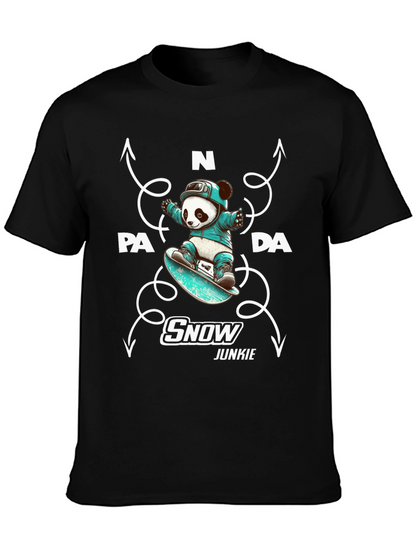 Camiseta Negra Panda Snowboard Junkie