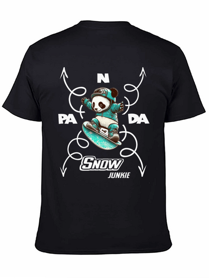 Camiseta Negra Panda Snowboard Junkie