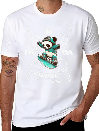 Camiseta Negra Panda Snowboard Junkie