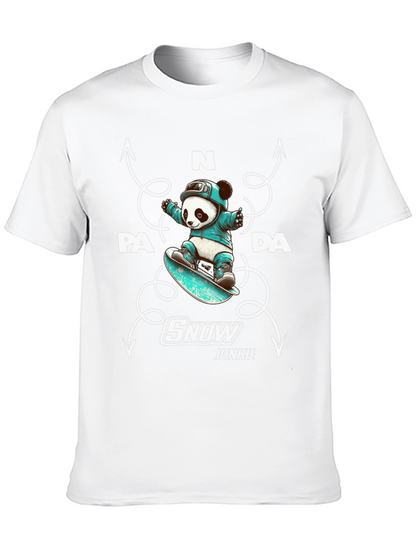 Camiseta Negra Panda Snowboard Junkie