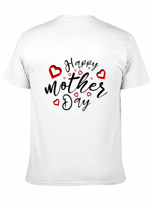 Camiseta Negra Feliz Día de la Madre con Corazones Rojos