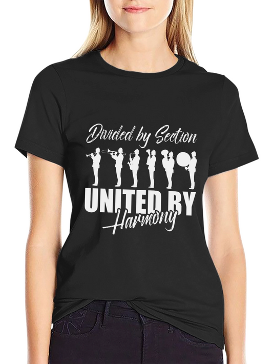 Camiseta Negra Divididos por Sección Unidos por Armonía