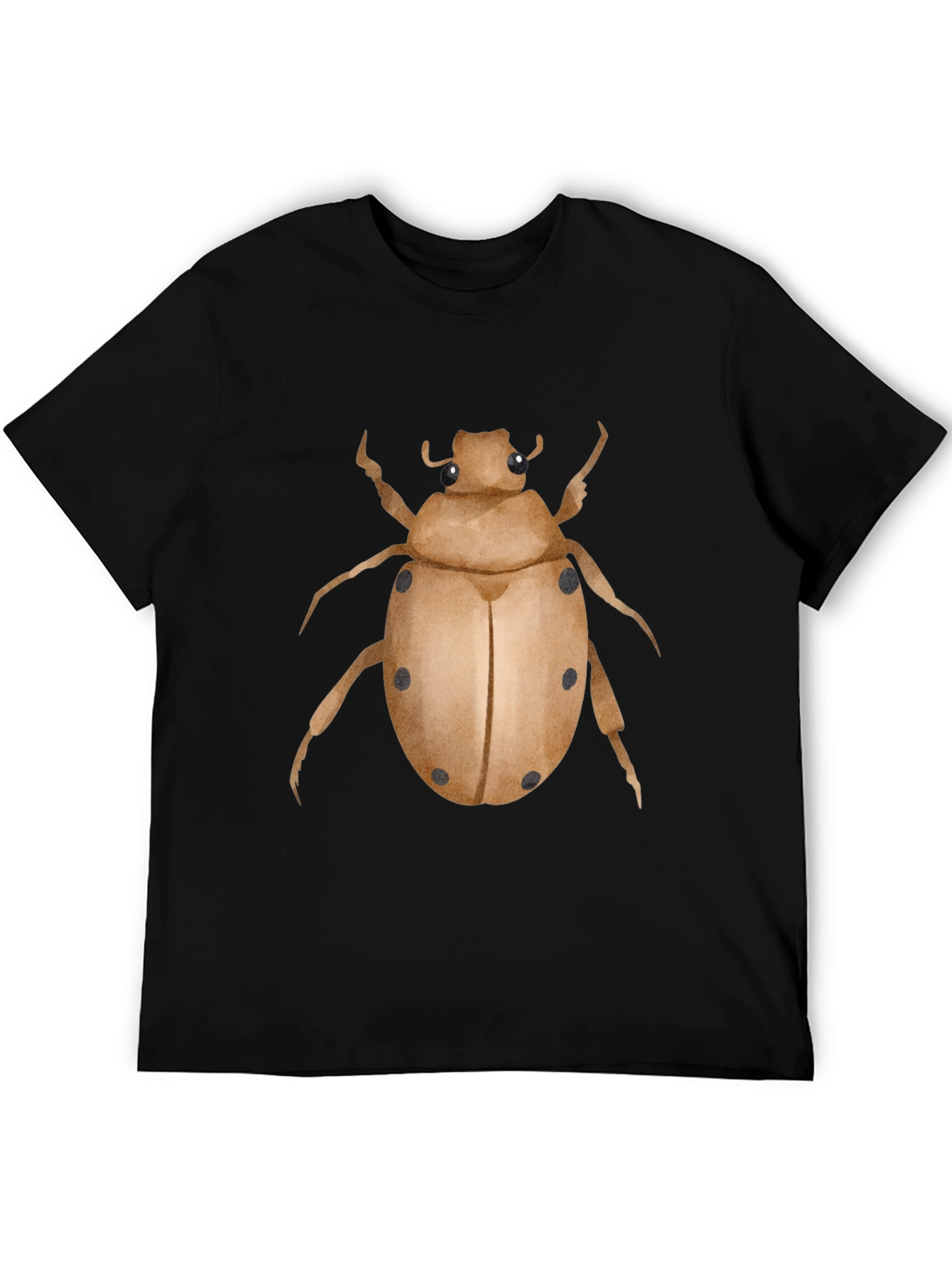Camiseta Negra con Estampado de Escarabajo