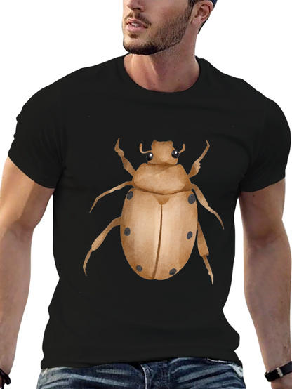 Camiseta Negra con Estampado de Escarabajo