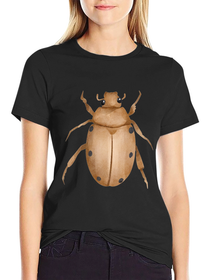 Camiseta Negra con Estampado de Escarabajo