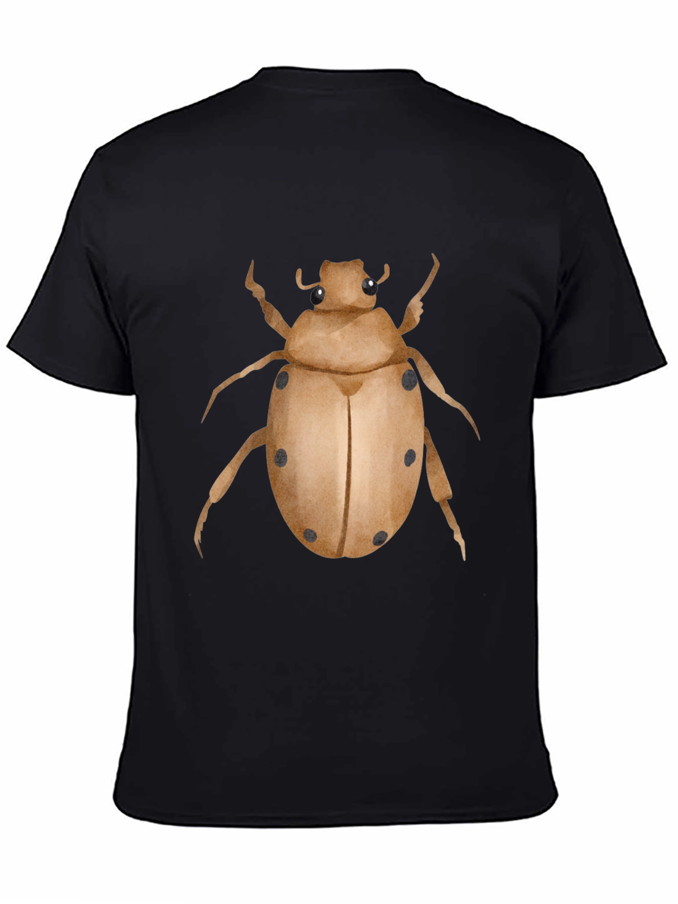 Camiseta Negra con Estampado de Escarabajo