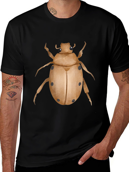 Camiseta Negra con Estampado de Escarabajo